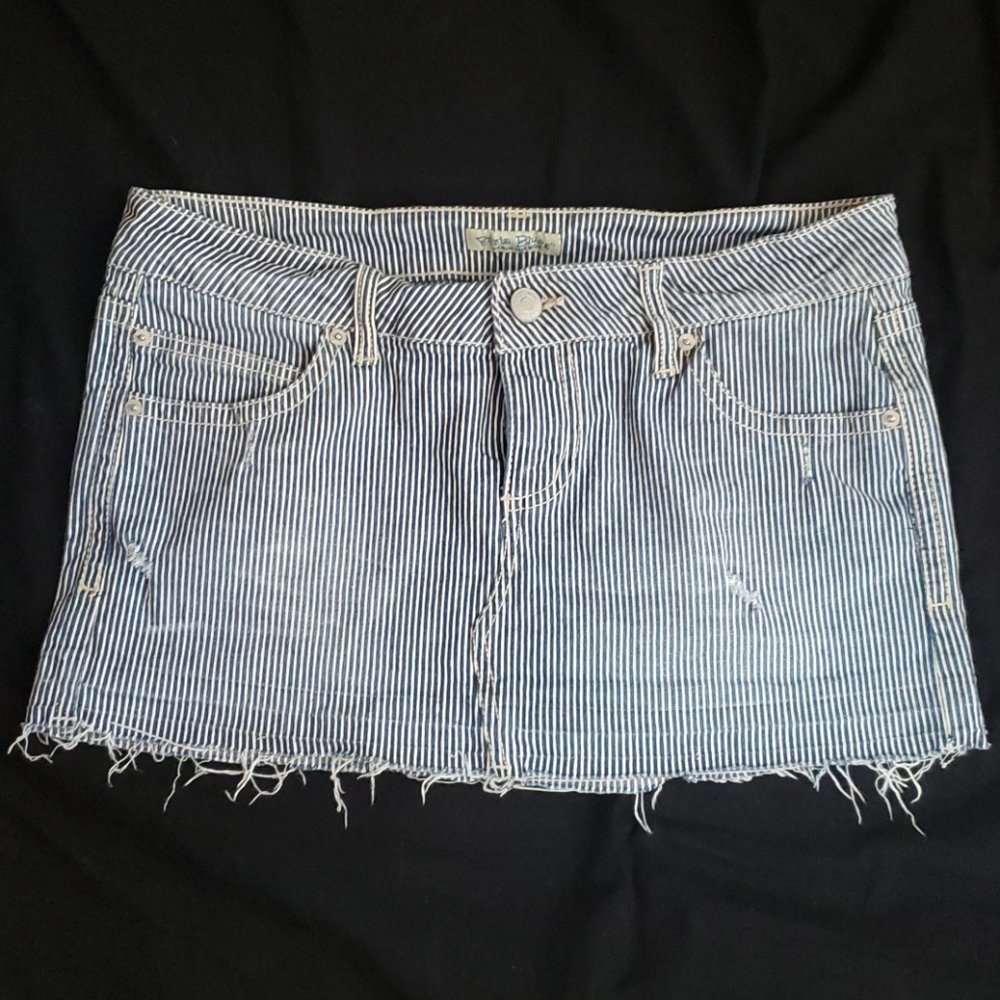 NWOT Paris Blues Striped Mini Jean Skirt Size 11